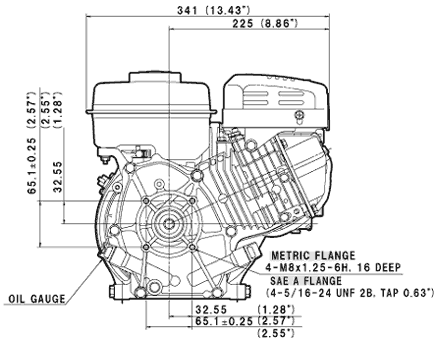 Desen motor Subaru EX 13, vedere din spate