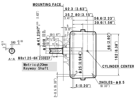 Desen motor Subaru EX21, vedere de jos