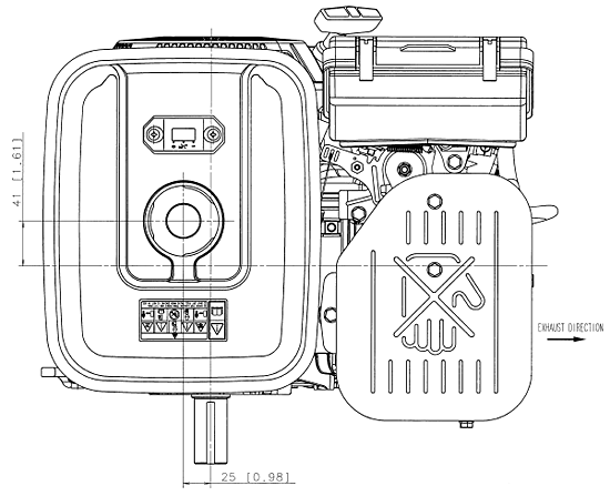 Desen motor Subaru EX40, vedere de deasupra