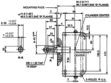 Schita motor Subaru EH 25, vedere "Z" (tip D)