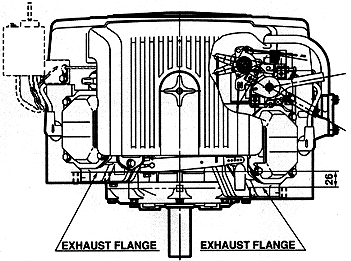 Schita motor Subaru EH63, vedere de deasupra